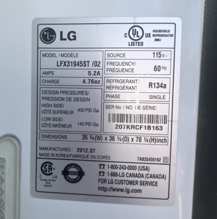 LG Refrigerator Replacement Parts LFX31945ST /02 Shelves eBay