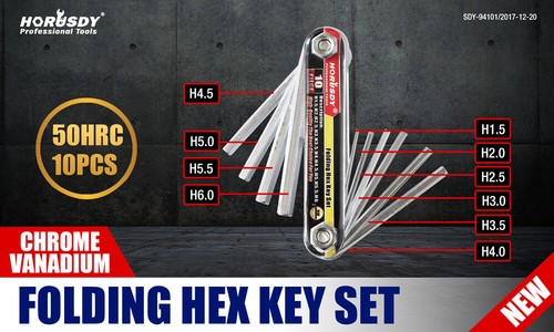 Folding Allen Key Set Portable Hex Wrench Tool Chrome vanadium Steel H1.5-H6 - Picture 2 of 11