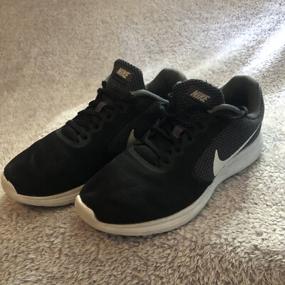 Nike Revolution Running Shoes Womens Size 10 Black White Athletic  Sneakers