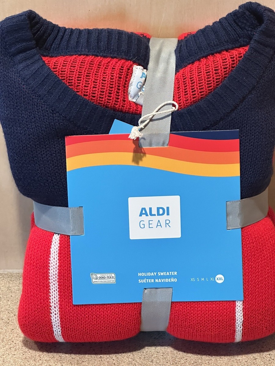 Aldi Gear Unisex Red Ornament Christmas Sweater Size XXL New