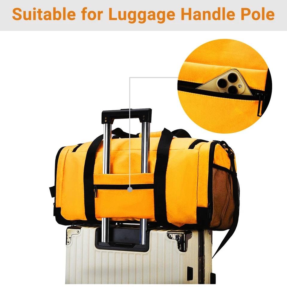 Bolsa de Lona 22"/40L Deportes Gimnasio Bolso Mochila de Viaje Bolso de Fin de Semana para Hombres Mujeres Foto 4 de 4