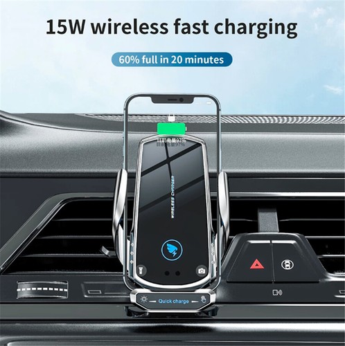Car Phone Holder Fast Charger Mount Wireless Automatic Clamping Smart Sensor 15W - 第 4/12 張圖片