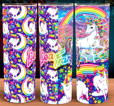 LF 90s  Markie Unicorn Rainbow Collage Cup Mug Tumbler 20oz