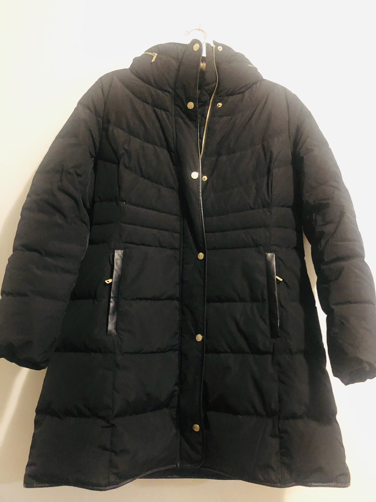 cole haan black down puffer coat