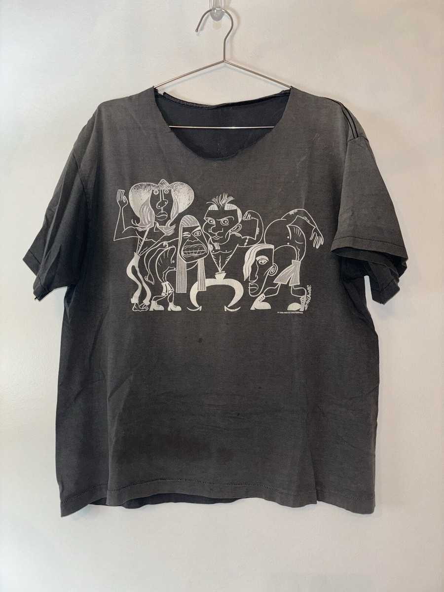 トップス 90's RED HOT CHILI PEPPERS PICASSO GIANT Vintage 1990 Red Hot Chili Peppers Shirt Giant USA Faded