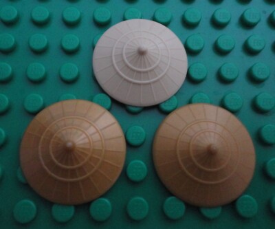 (3) Lego Ninjago Hat Flat 24458 China Headpiece Gold & Beige Sensei Peaked Cap