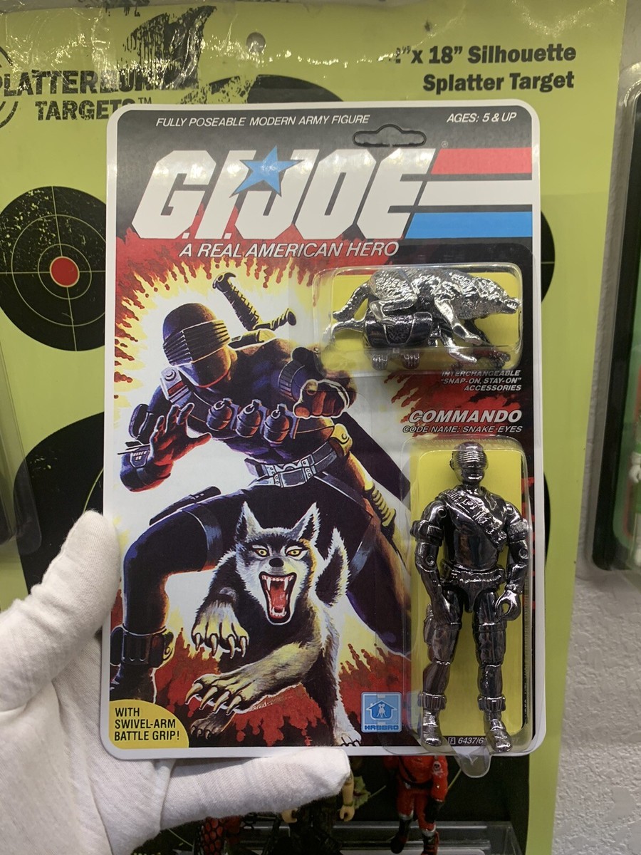 GI Joe Cobra 1985 Snake Eyes Carded Black Mirrored Chrome C9.5+