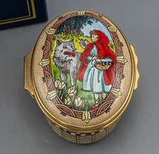 Halcyon Days Enamels for Neiman Marcus Trinket Box Little Red Riding Hood Wolf