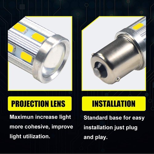 1157 LED Bulb For Turn Signal Brake Tail Light Side Marker Bulb 6000K White 2pcs - Imagen 4 de 8