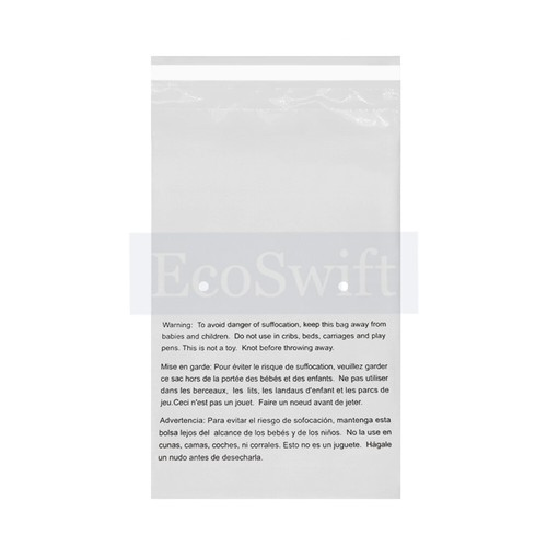 1-10000 7,5x10,5 EcoSwift Autosigillante Soffocamento Avviso Trasparente Poly Sacchetto Spedizione Gratuita - Foto 14 di 78