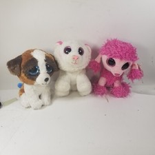 Lot of 3x TY Beanie Boos 6" Patsy, Duke, Tabor Stuffed Stuffy Animal Plush