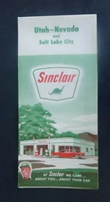 1963 Utah Nevada  road map Sinclair gas oil Salt Lake City map