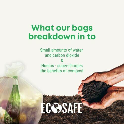 EcoSafe-6400 HB4248-85 Certified Compostable Bag 42x48 Green Bags For 55 Gallon Bin Extra Strong Leak Puncture And Tear Resistant Food Scraps Bin Liners Pack Of 80-174629