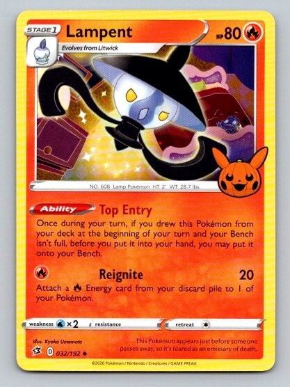 2022 Pokemon Card Trick Or Trade Lampent 32/192