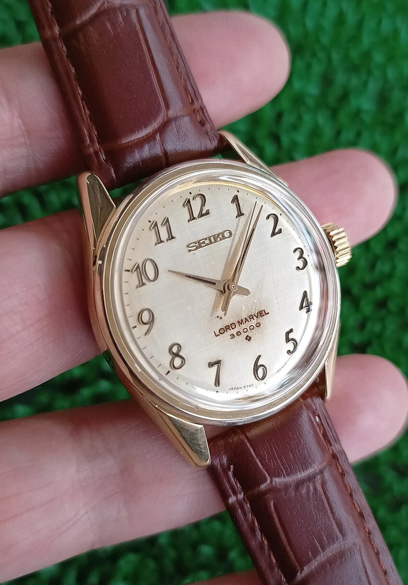 Rare Vintage Seiko Lord Marvel 36000 Arabic dial 5740-8000 Gold