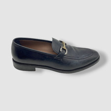  995 Salvatore Ferragamo Men's Black Gancini Leather Loafers Shoes Size 9
