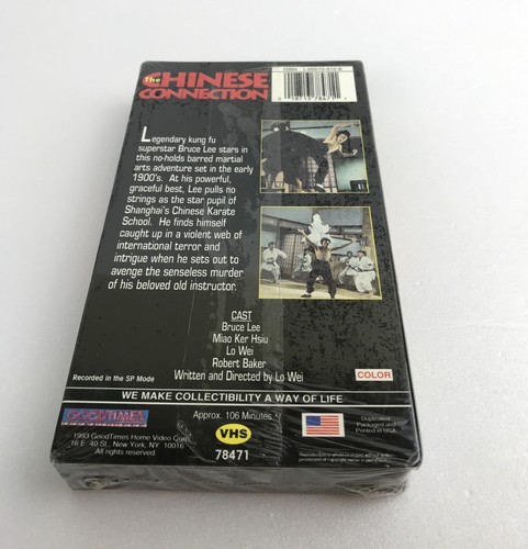 Vintage 1993 The Chinese Connection Bruce Lee The One And Only VHS New Sealed - Picture 2 of 8