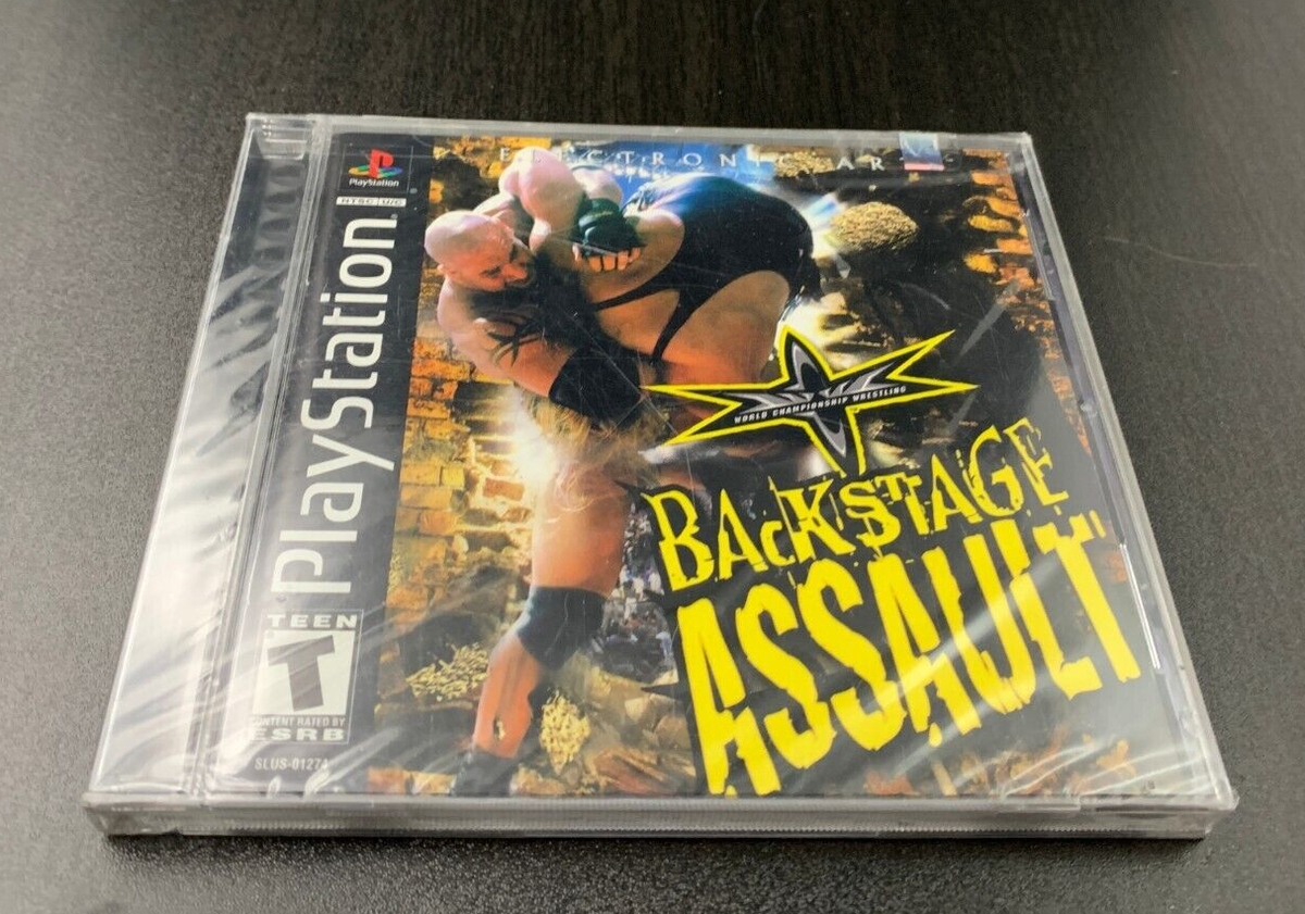 WCW: Backstage Assault (Sony PlayStation 1, PS1, 2000) COMPLETE w/ Manual