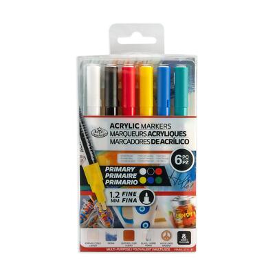 Royal Langnickel 1,2 mm feine Spitze Acrylfarbe Marker Primär Set 6 Stück