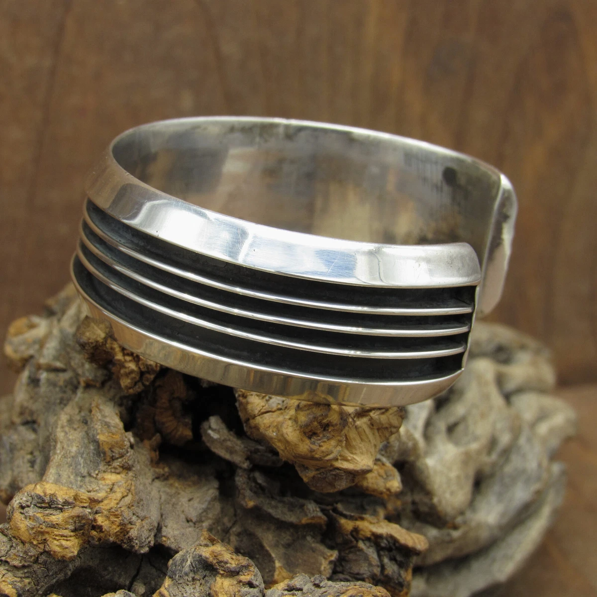 Sterling Silver Southwestern Cuff Bracelet by Tom Hawk