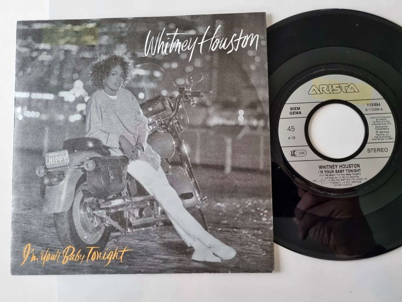 Whitney Houston - I'm your baby tonight 7'' Vinyl Germany