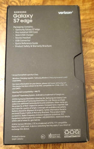Samsung Galaxy S7 Edge 32 GB Blue Box w/tray – No phone - 第 5/8 張圖片