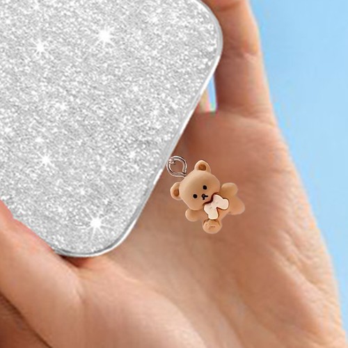 2X Cute Mobile Phone Dust Plug Anti Dust Cap Dust Cover New Bear Dust Plug USB-C - Picture 6 of 13