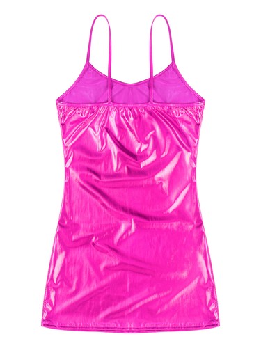 FEESHOW Womens Shiny Metallic Spaghetti Strap Mini Dress Bodycon Dresses AU - Picture 69 of 81