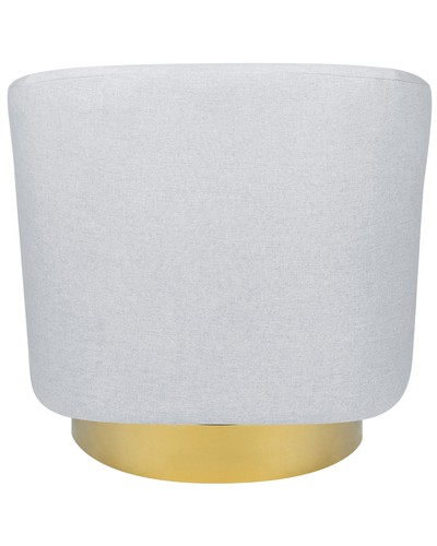 Sessel Stoff grau rund mit Drehfuntion Metallgestell gold Art-déco-Stil Lavik - Bild 7 von 10