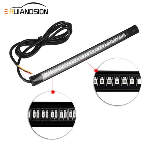 12V LED Motorcycle DRL Turn single light brake lamp three in one taillights Bar - Picture 5 of 12