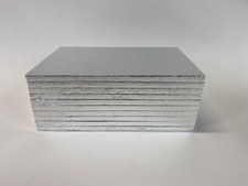 Tagliere per torte RETTANGOLARE base TAMBURO spessore 12MM 21,7x33,8cm finitura argento forte