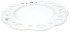Vintage Hazel Atlas Glass Plate Open Lace Edge White Milk Glass 8 1/4" D