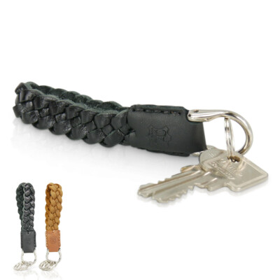 ''Koh Tao'' - Tumatsch Leather   Genuine Leather Keychain Black Braided