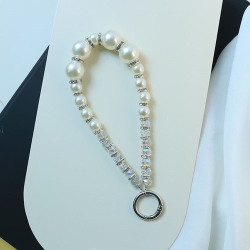 Peal Diamond Crystal Anti-lost Rope Bright Bag Pendant New Keychain Women - Photo 5 sur 7