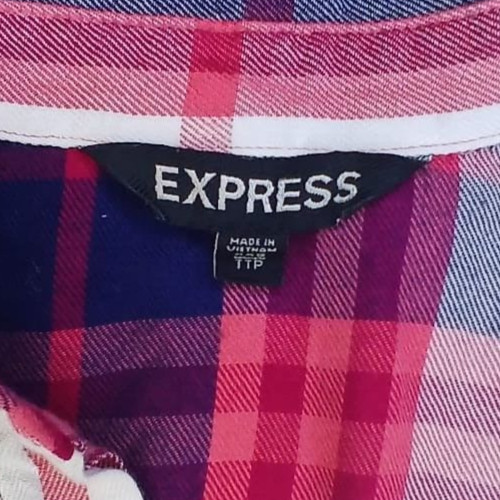 Express Button Down Multicolor Top Shirt Blouse S… - image 2