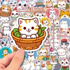 10 Cute Adorable Kawaii Cat Kitten Sticker Vinyl Decals Scrapbook