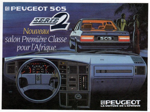 1986 PEUGEOT 505 SL Vintage Original Print AD | Dashboard art Series 2 Africa