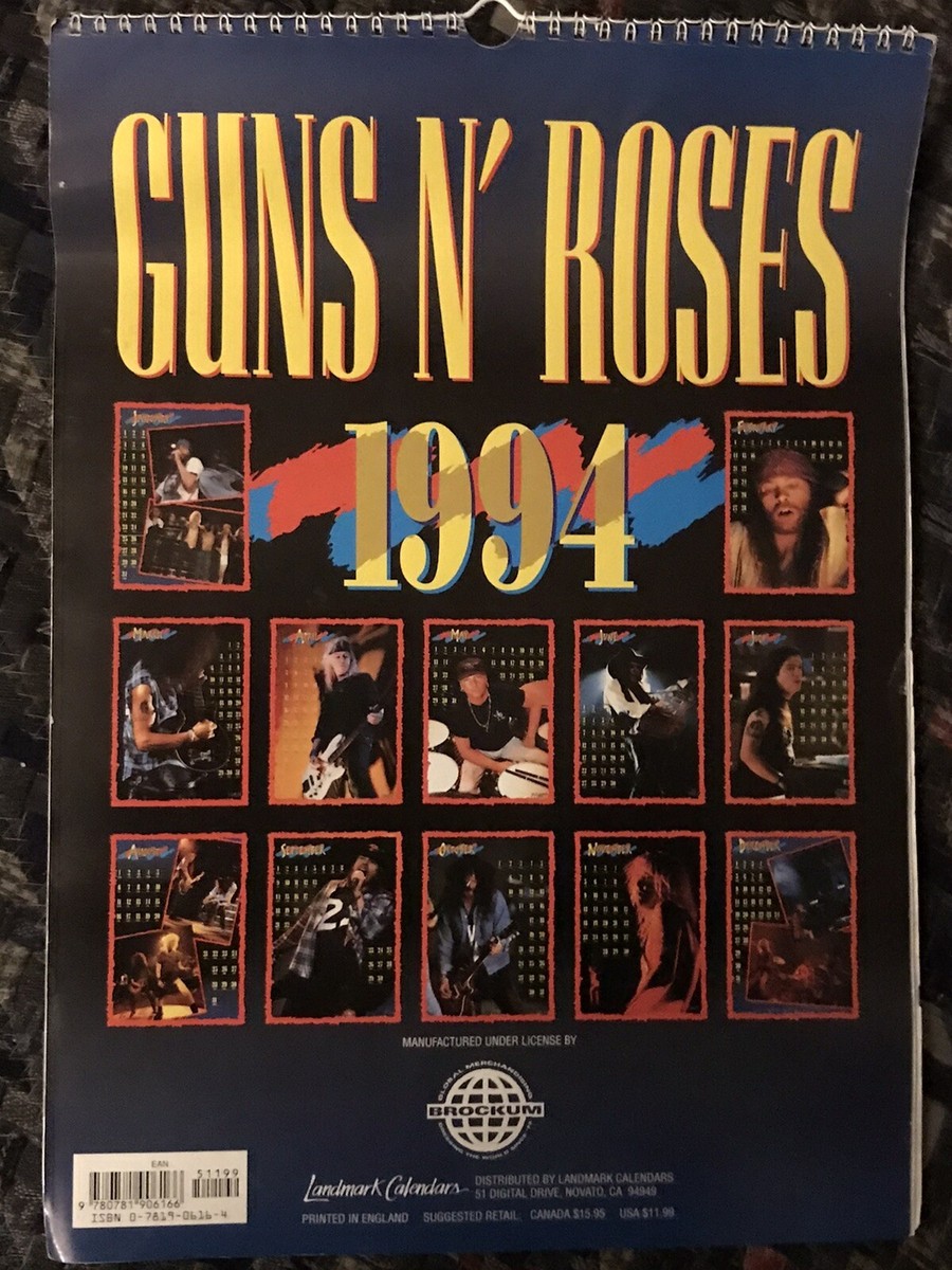 Guns N' Roses 1990年カレンダー VINTAGE GUNS N ROSES - VINTAGE GNR 1994 CALENDAR AXL GNR | eBay