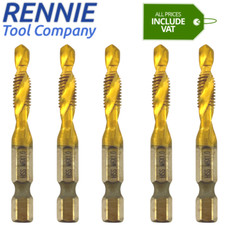 M6 x 1 Combination Tap And Drill Bit HSS Titanium Coated. 6mm x 1.0mm pitch