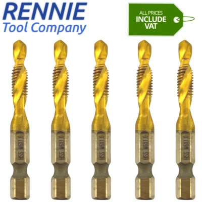M6 x 1 Combination Tap And Drill Bit HSS Titanium Coated. 6mm x 1.0mm pitch