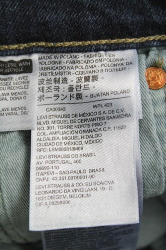 Levi's 511 Premium Big E Jeans Herren W30/L32 Slim Fit Reißverschluss Fly Blau - Bild 6 von 9