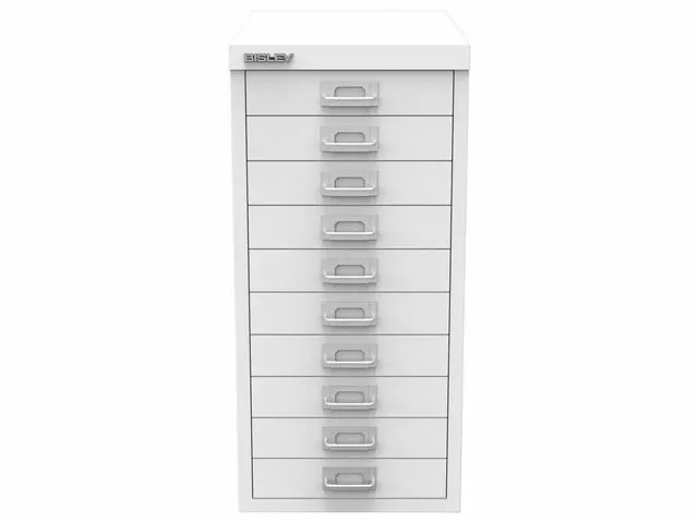 Bisley 5-Drawer Steel Storage Cabinet Chalk White - Hunt Office Ireland