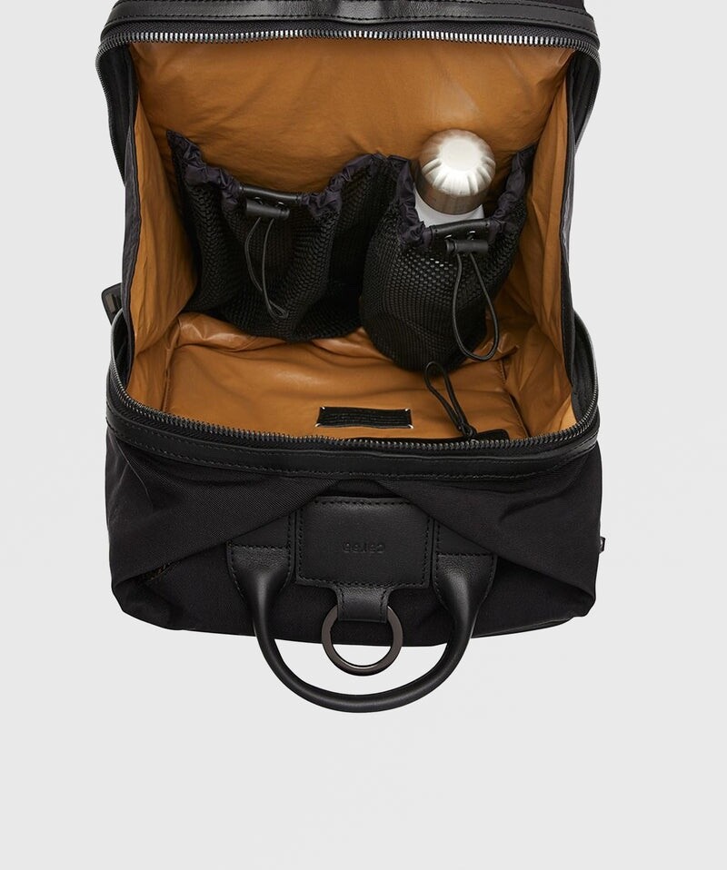 NEW NWT Caraa Studio 2 Black Gunmetal Hardware Backpack Tote 