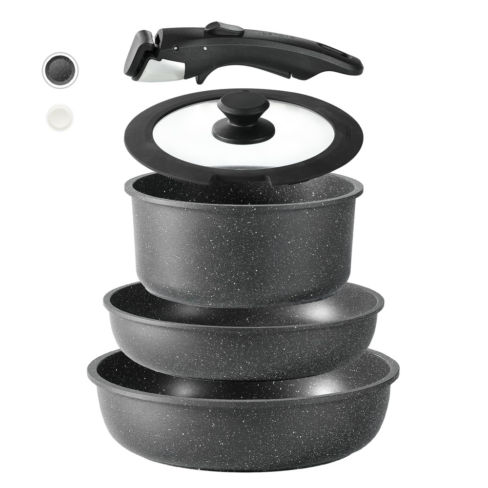 CAROTE Nonstick Cookware Sets Non Stick Pots and Pans Set Detachable Handle K...