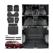 Floor Mats for Honda CRV 2025 2024 2023, Trunk Mat + Backrest Protectors + Fl...