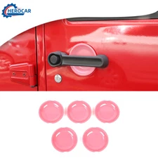 4x Pink Exterior Door Handle Bowl Cover Trim For Jeep Wrangler JK 2007-17 4DOOR