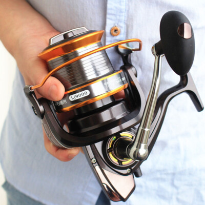 9000 Series Spinning Fishing Reel Full Metal Big Sea Casting Saltwater Surf