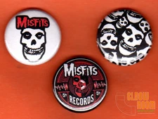 Set of three 1" Misfits pins buttons band horror punk set 2 