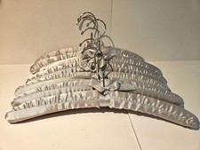 Lot of 9 Silver Gray Padded Satin 15.5" Clothes Hangers