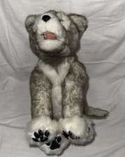 WowWee Alive Husky 14" Pup Wolf Dog Interactive Electronic Plush Toy 2008 Works